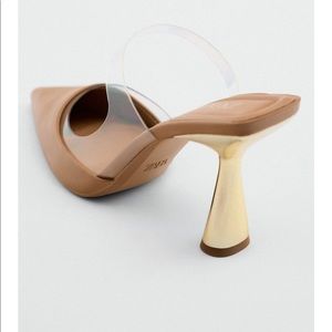 Zara nude vinyl mules